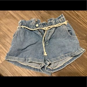 Pacsun paperbag waist mom shorts Denim